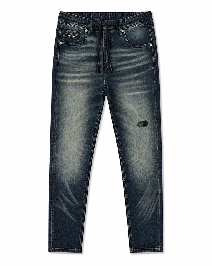 Washed Drawstring Denim