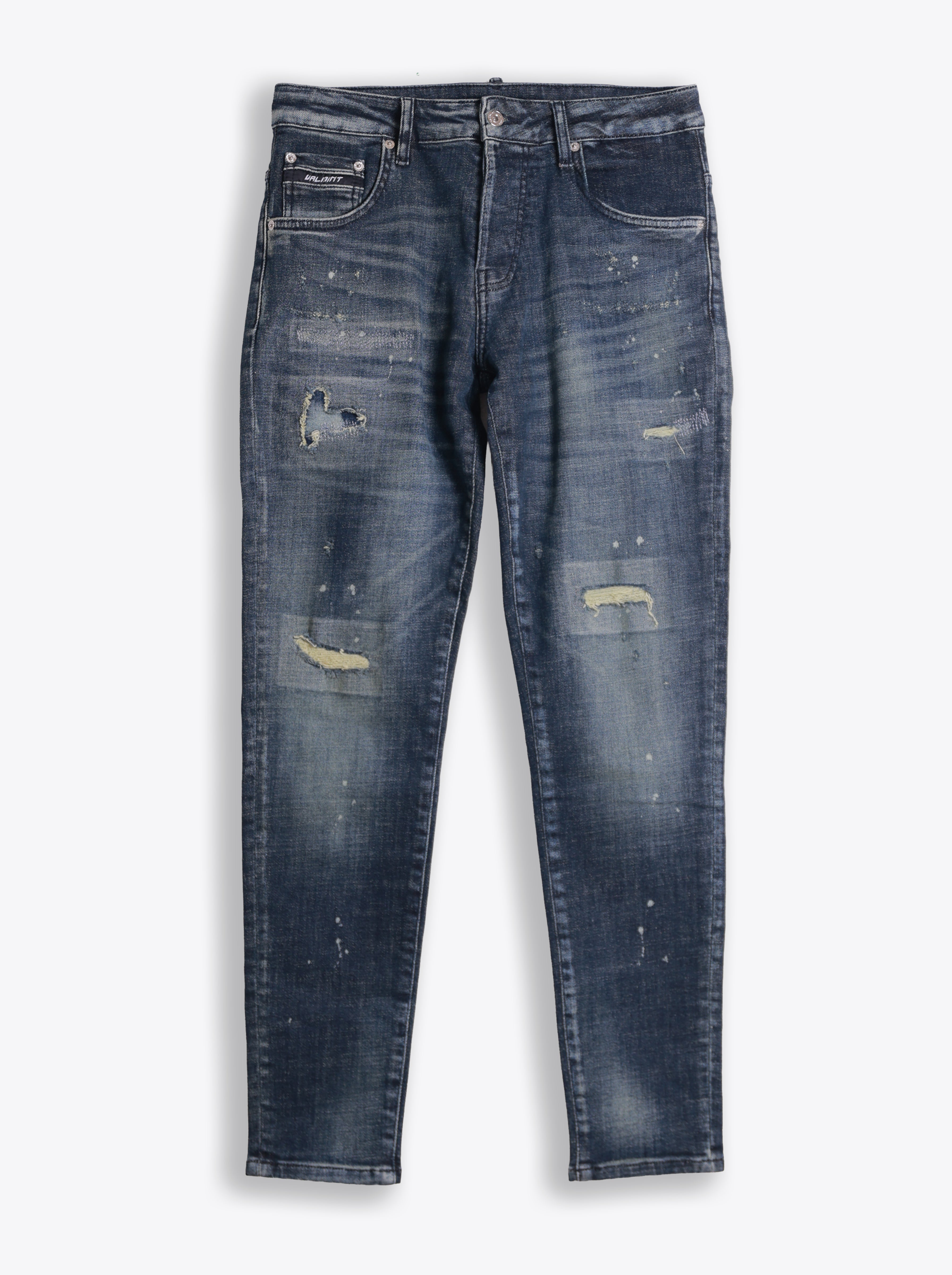 VALMINT VINTAGE BLUE PAINT DISTRESSED JEANS